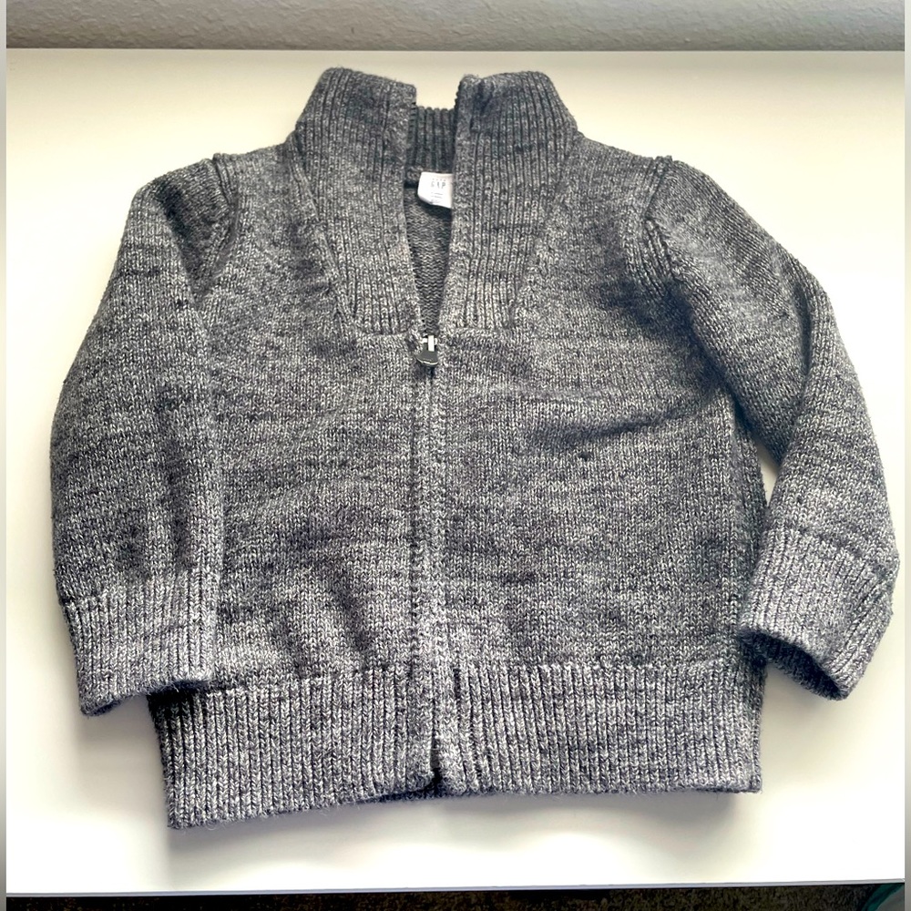 Gray zip up sweater 3T
